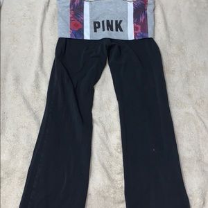 VS PINK yoga pants with fold over band